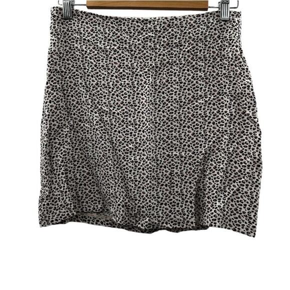 Lottie‎ Moss Tan Cheetah Print Zipper Mini Skirt Size S - Picture 1 of 6